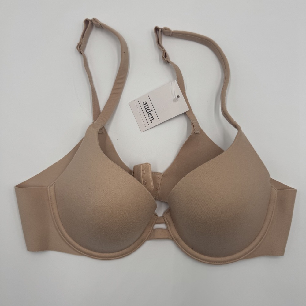 Auden Light Lift Plunge Bra Underwire Beige Seamless Wing 34A Everyday